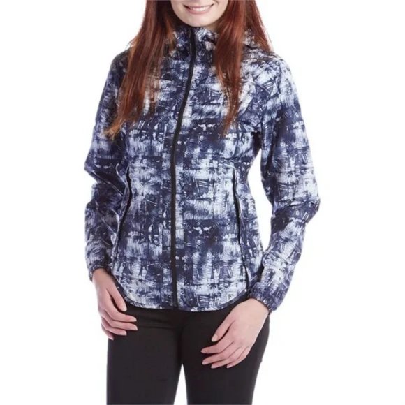 The North Face Cosmic Blue Print Hooded Flyweight Jacket S - Picture 2 of 10